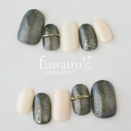 最短翌日発送】ネイルチップ 黒 黒系 小さい爪用 マムシ指 ちび爪