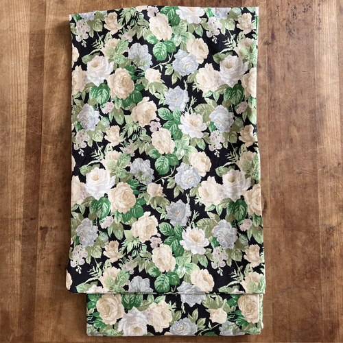 【新品】 浴衣 黒×グリーン 花柄 レディース浴衣 モノトーン系 ネイビーグリーン 花柄 20％OFF
