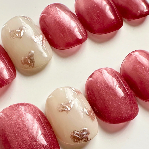 最短翌日発送】ネイルチップ 赤 小さい爪用 マムシ指 ちび爪 小さめ