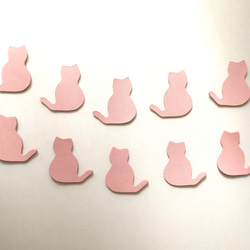 【レザーパーツ】猫・ネコ・尻尾（左と右セット）高さ５㎝・１０枚セット　牛革　桜ピンク　～定形外郵便（送料無料）～ 2枚目の画像