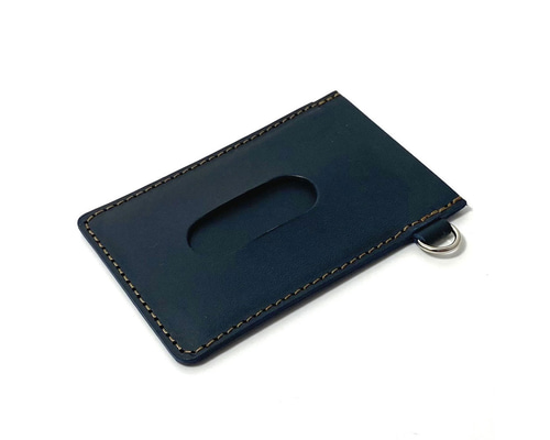 【未使用級・極美品】GANZO レザー 馬蹄型ケース ネイビー 99006a1da25ed8196846dbaa4fc235