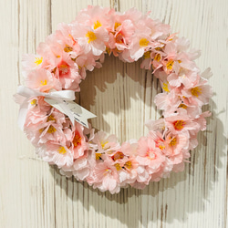 桜満開リース　アーティフィシャルフラワーリース　春リース 6枚目の画像