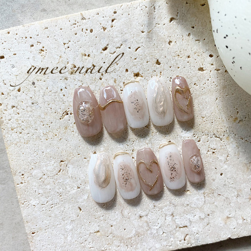 ハートネイル(ベージュ) 個別部品 