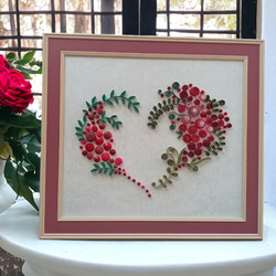 赤い花のクイリングペーパーアート その他インテリア雑貨 Craft Studio