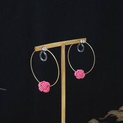 【色オーダー可】enmusubi pink イヤリング　和装　白無垢　ピンク　成人式　母の日　敬老の日　プレゼント 4枚目の画像