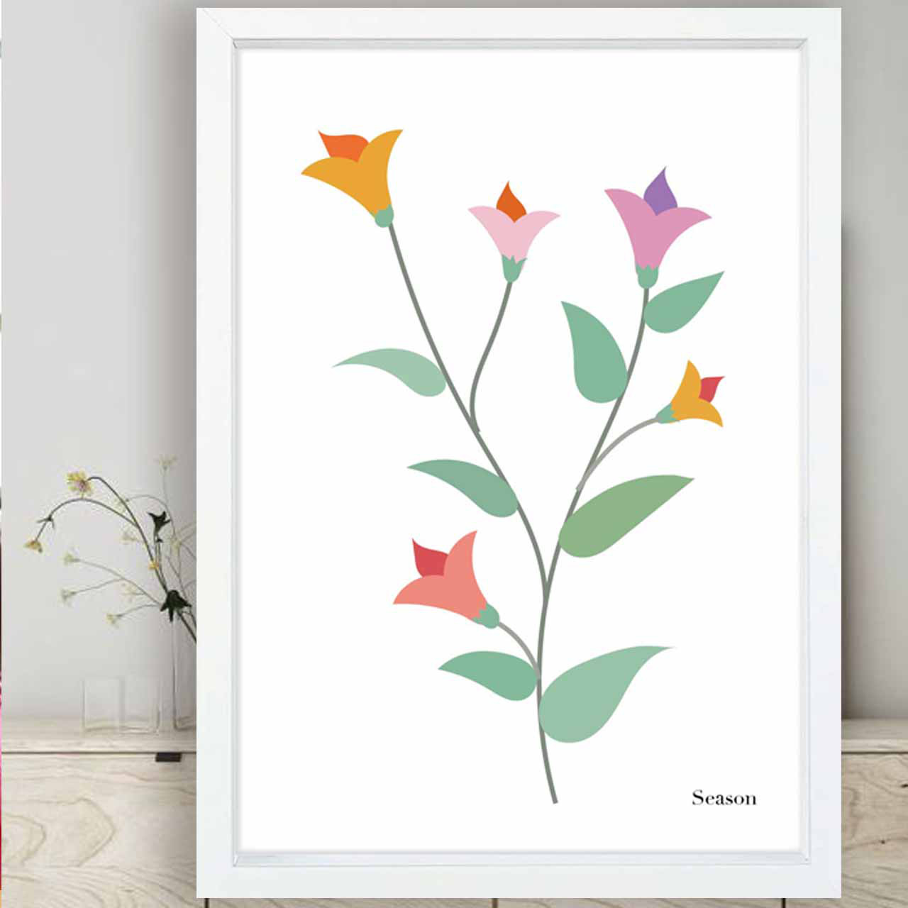 Season 花　イラスト　ポスター　A4 A3 A2 A1　アート  　アートポスター　アート/sei検索　2422