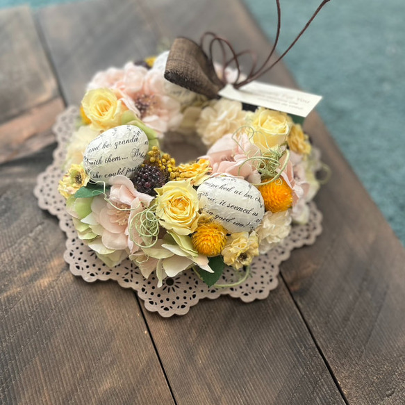 リース＊プリザーブドフラワー＊造花＊丸型リース＊イースター  