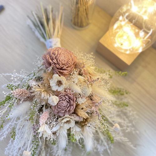 ブーケ Chie 様 お花屋さ ご確認用ドライフラワースワッグ 
