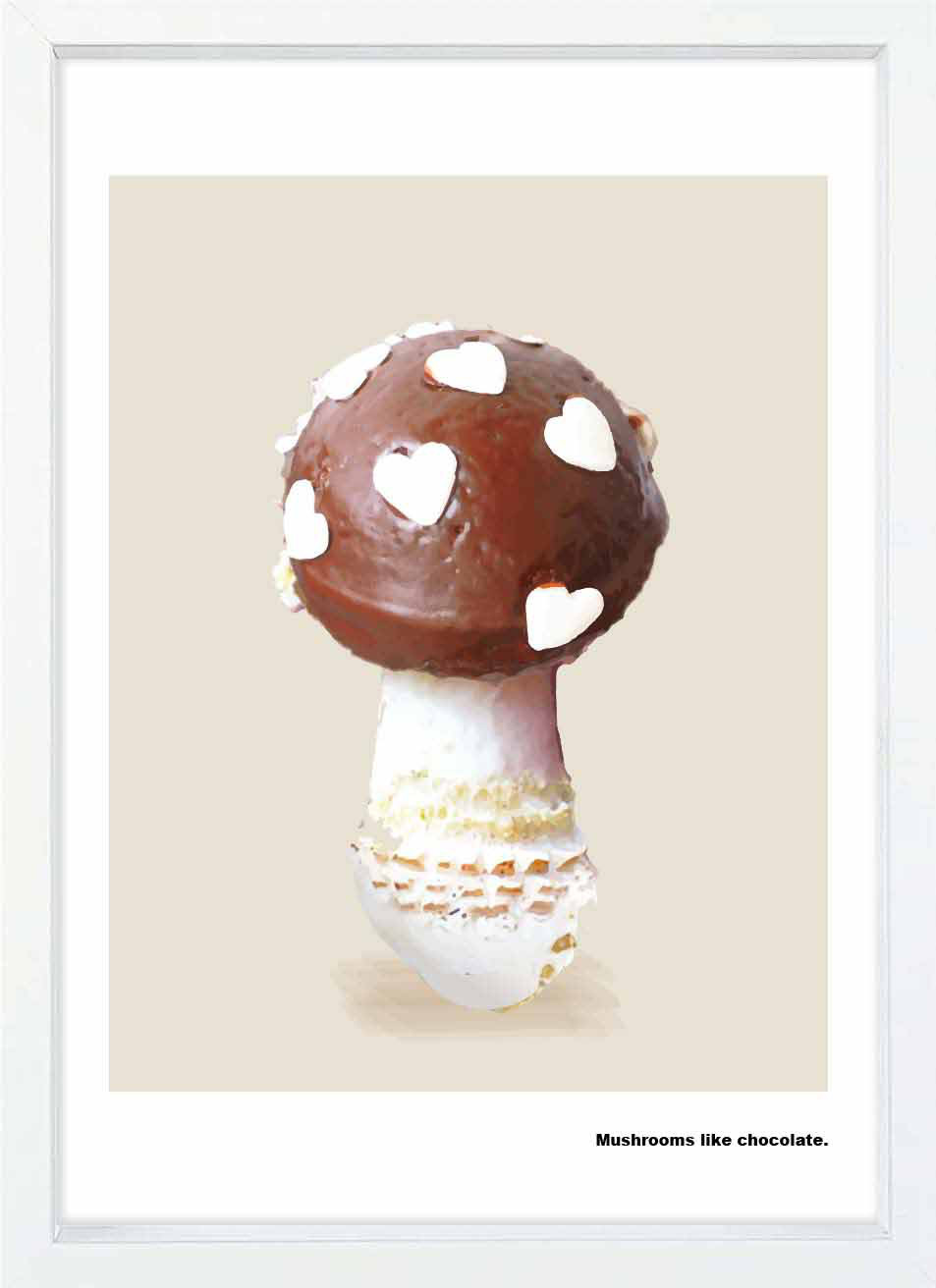 チョコになりたいキノコ　イラスト　ポスター　A4 A3 A2 A1　アート  　アートポスター　sei検索　2419
