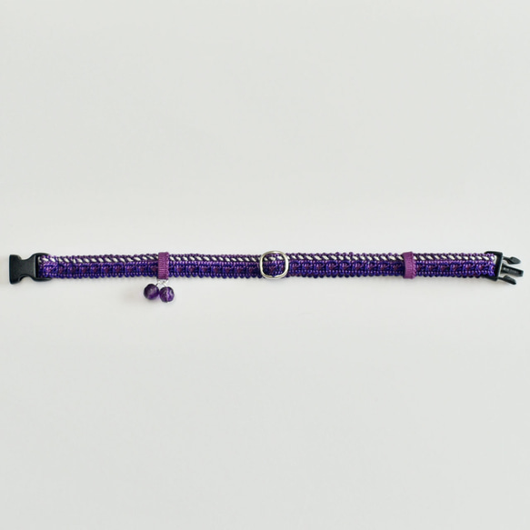 猫の首輪　トリミングブレード音符シリーズ　パープル 2枚目の画像