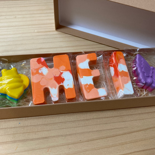 カスタムクレヨン 単色マーブル 2〜5文字 雑貨・その他 クレヨン