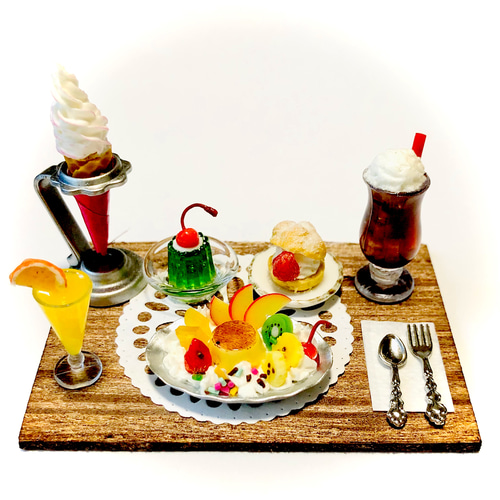 ミニチュア 昭和レトロ純喫茶風スイーツセット✩.*˚ その他雑貨 粋-sui