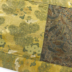 【(16)1841】72×38.5・和風大型マット・古典柄・大正昭和時代の帯からリメイク 6枚目の画像