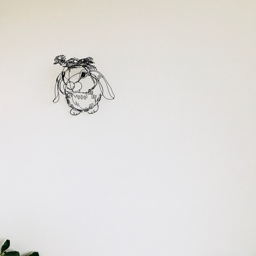 ワイヤーアート ワイヤークラフト うさぎ ワイヤーアート ワイヤークラフト 月を抱えるうさぎ 立体