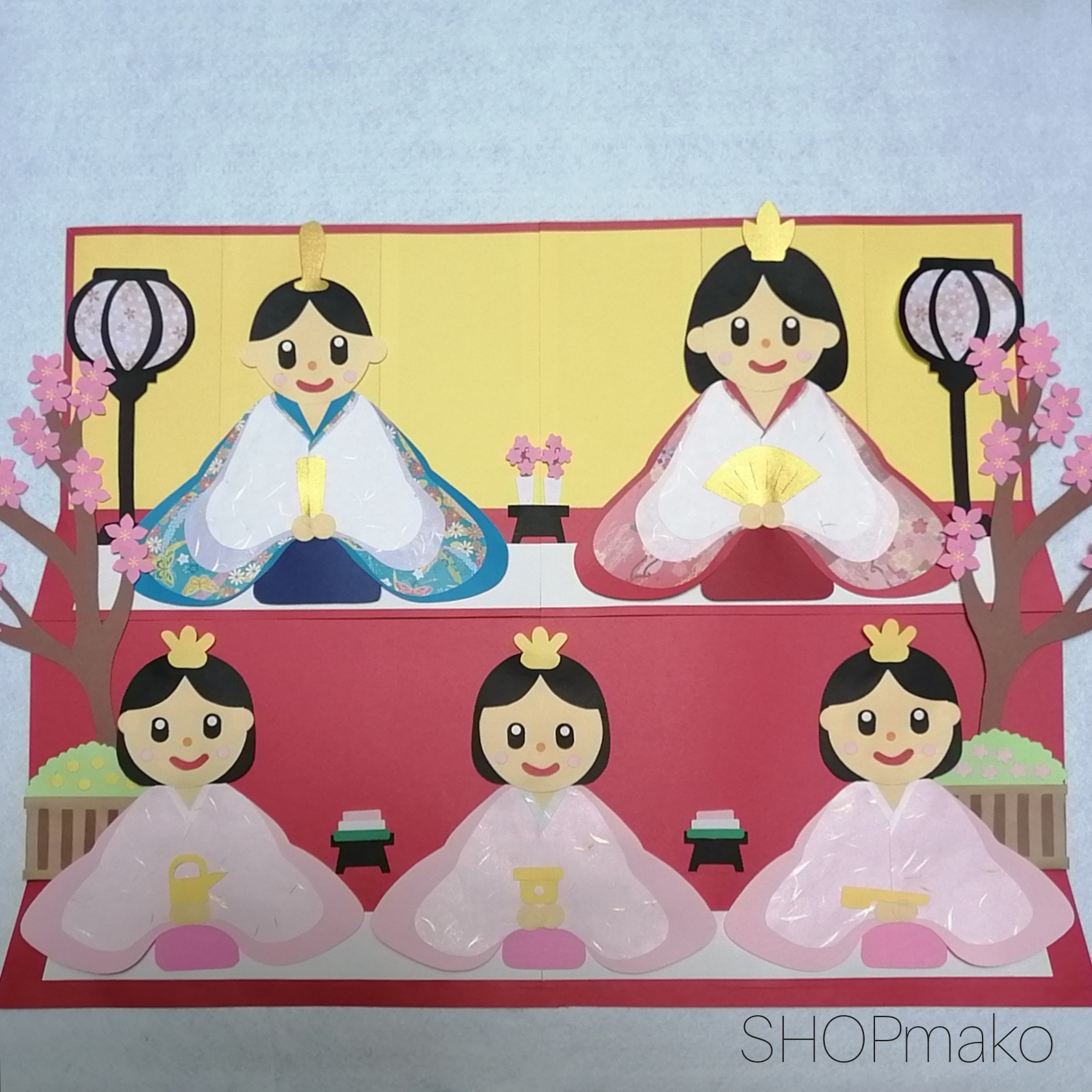 ひな祭り 壁飾り 季節の飾り 壁面飾り #SHOPmako クラフトパンチ