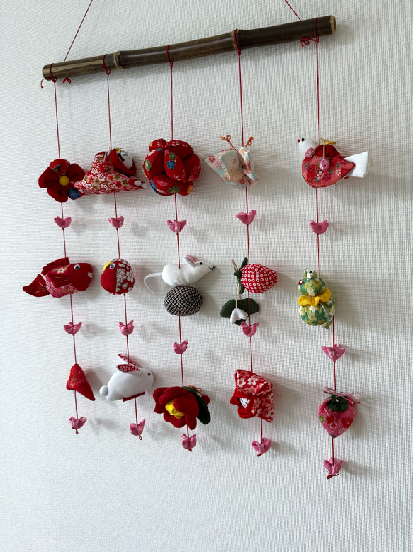 壁掛け吊るし雛⑥  かわいい吊るし飾り　１点物　桃の節句　ひな祭り　　雛人形 6枚目の画像
