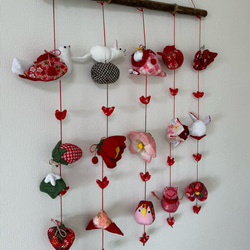 壁掛け吊るし雛⑦  かわいい吊るし飾り　１点物　桃の節句　ひな祭り　　雛人形 4枚目の画像
