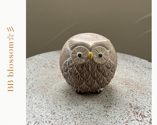 多色装飾の花瓶とフクロウの置物セット フクロウ 置物 風水 ふくろう 開運 梟 インテリア オブジェ 3色