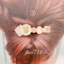ミモザの春待ちバレッタ　ラベンダー　　バレッタ　ヘアアクセサリー　フラワー　入学式　卒業式　小　母の日　③ 5枚目の画像