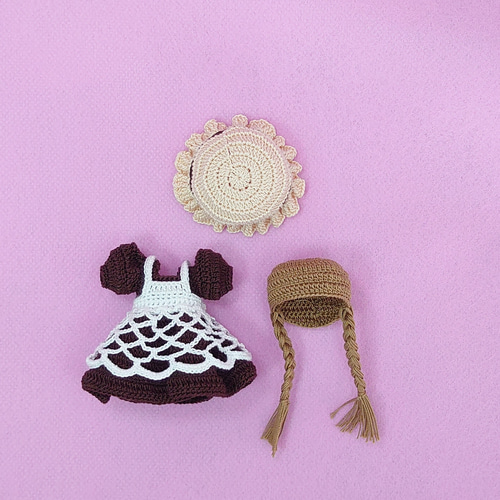 【mirei】お人形モチーフエプロンドレス ワンピース Dear Darling fashion for dolls「レースエプロン付きワンピース