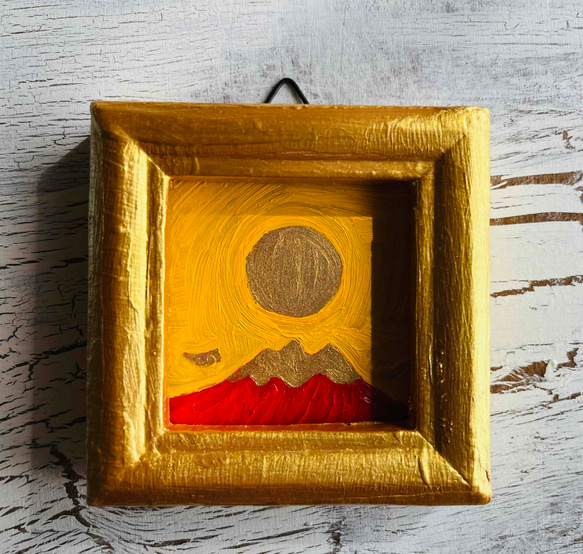 風水画「赤富士ｔ」油彩・原画 1枚目の画像