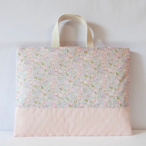 リバティ ミシェル の フリル付き レッスンバッグ 体操着入れ 上履き