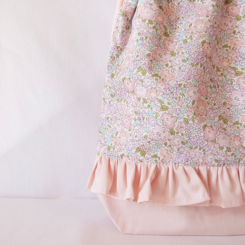 リバティ ミシェル の フリル付き レッスンバッグ 体操着入れ 上履き