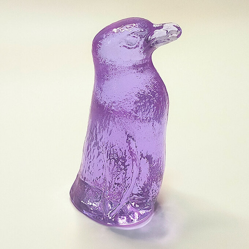 アレキサンドライトガラス 小鳥 ペンギン チェコガラス 置物