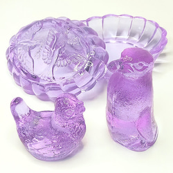 紫翠玉玻璃小鳥捷克玻璃雕像戒指支架紙 ppnalia 第8張的照片