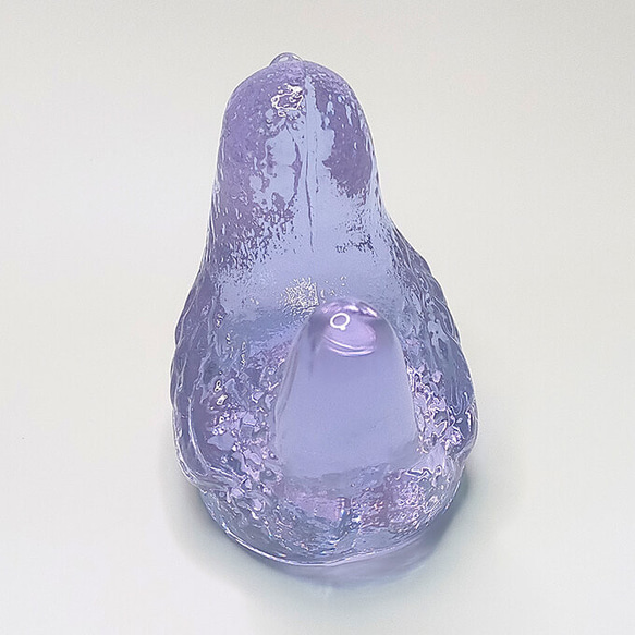 紫翠玉玻璃小鳥捷克玻璃雕像戒指支架紙 ppnalia 第7張的照片