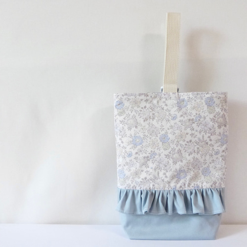 リバティ アロナ の フリル付き レッスンバッグ 体操着入れ 上履き入れ