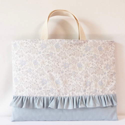 リバティ アロナ の フリル付き レッスンバッグ 体操着入れ 上履き入れ