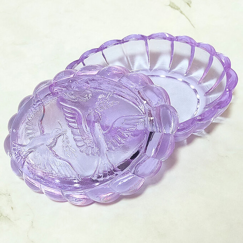 アレキサンドライトガラス 蓋付 小物入れ ppnalia チェコガラス
