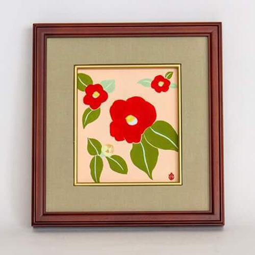 受注制作【絵画・アクリル画】睦月 椿 ( つばき ) 茶花 シリーズ