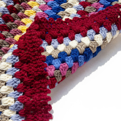 手作りウールかぎ針編みスローブランケット織りソファタオルレインボーテーブルランナー東ヨーロッパの三角形タオルかぎ針編みテーブルマ 11枚目の画像