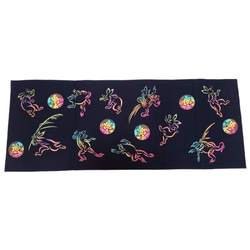 送料無料】高山寺公認☆鳥獣戯画×濱いち屋コラボ 注染 紺×白・桃色