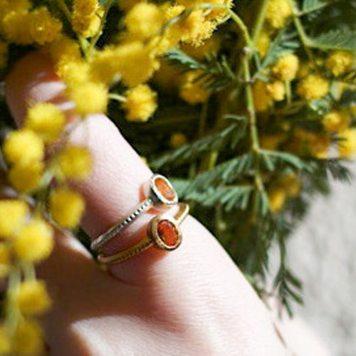 ハンドメイド　シルバーリング　シトリン シトリン・天然石・大粒・シルバーデザインリング | iichi 日々