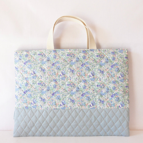 Rico　リバティ　レッスンバッグ　お着替え袋　ルイズジャングル　オーダー COLORFUL CANDY STYLE レッスンバッグ キルティング ループ付き