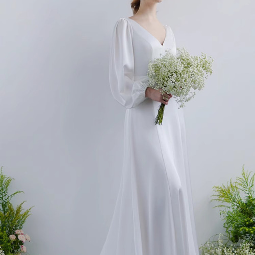 ウェディングドレス　サテン　結婚式　前撮り missswteet1122_wd483