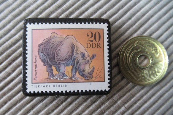 ドイツ　動物切手ブローチ9355 3枚目の画像