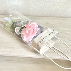 ユンヌローズ【MINI】PINK 韓国風花束　バラ１本 2枚目の画像