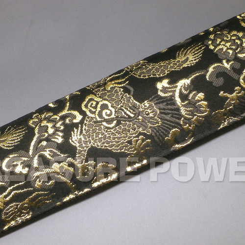 和柄ギターストラップ 金龍/黒 for AG 京都西陣織 金襴生地 和柄ギターストラップ 金龍/黒 for AG 京都西陣織 金襴生地