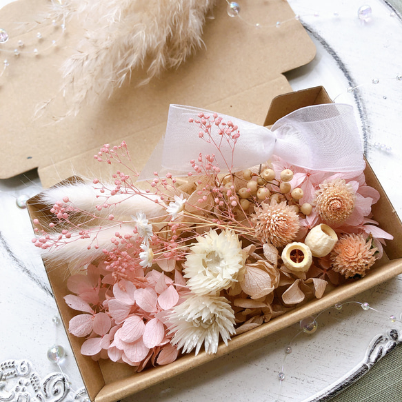 確認用　　ドライフラワー ピンクベージュ束 ドライフラワー花束 S】ピンク系 | flowershop KAIKA