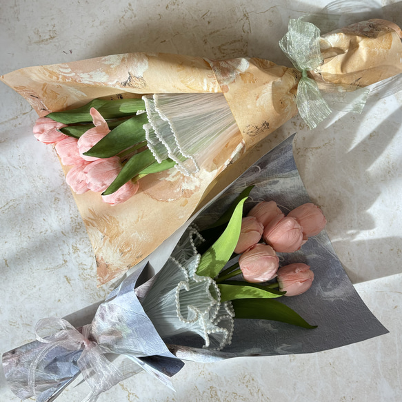 即日発送可能　Bouquet de Tulipes -01- 韓国風花束　チューリップ　ブーケ　花束 7枚目の画像