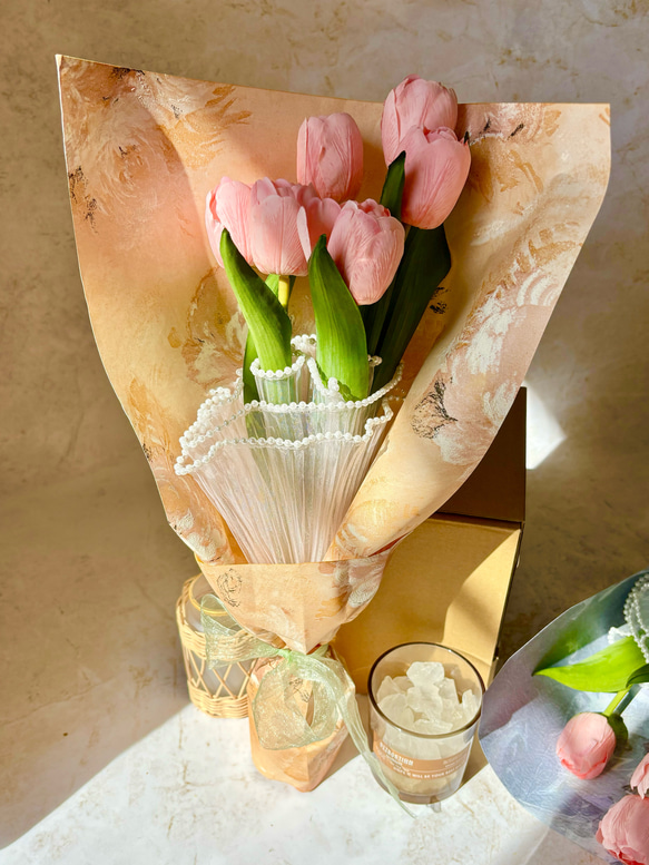 即日発送可能　Bouquet de Tulipes -01- 韓国風花束　チューリップ　ブーケ　花束 2枚目の画像