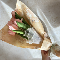 即日発送可能　Bouquet de Tulipes -01- 韓国風花束　チューリップ　ブーケ　花束 6枚目の画像