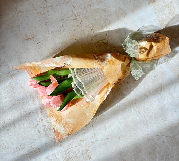 即日発送可能　Bouquet de Tulipes -01- 韓国風花束　チューリップ　ブーケ　花束 5枚目の画像