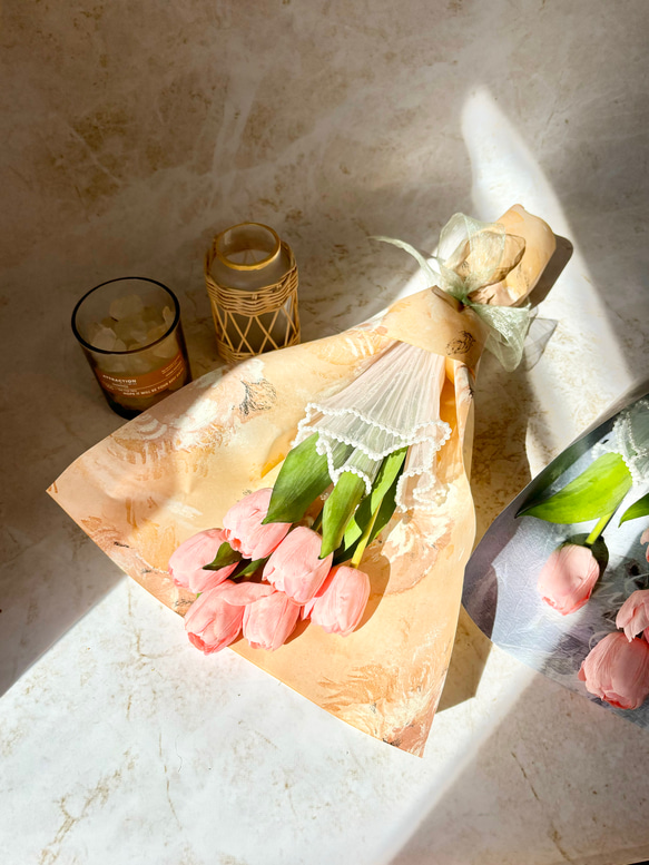 即日発送可能　Bouquet de Tulipes -01- 韓国風花束　チューリップ　ブーケ　花束 1枚目の画像