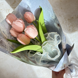 即日発送可能　Bouquet de Tulipes -02- 韓国風花束　チューリップ　ブーケ　花束　記念日　 5枚目の画像
