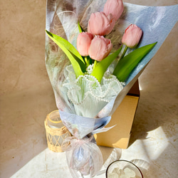 即日発送可能　Bouquet de Tulipes -02- 韓国風花束　チューリップ　ブーケ　花束　記念日　 2枚目の画像